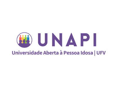 Logo da Unápi com a sigla em letras roxas e o desenho de 4 pilastras nas cores vermelha, amarela, verde e azul. 