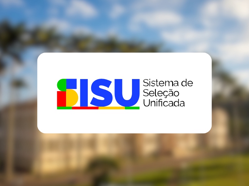 SISU m letras azuis, e barra colorida debaixo das letras. 