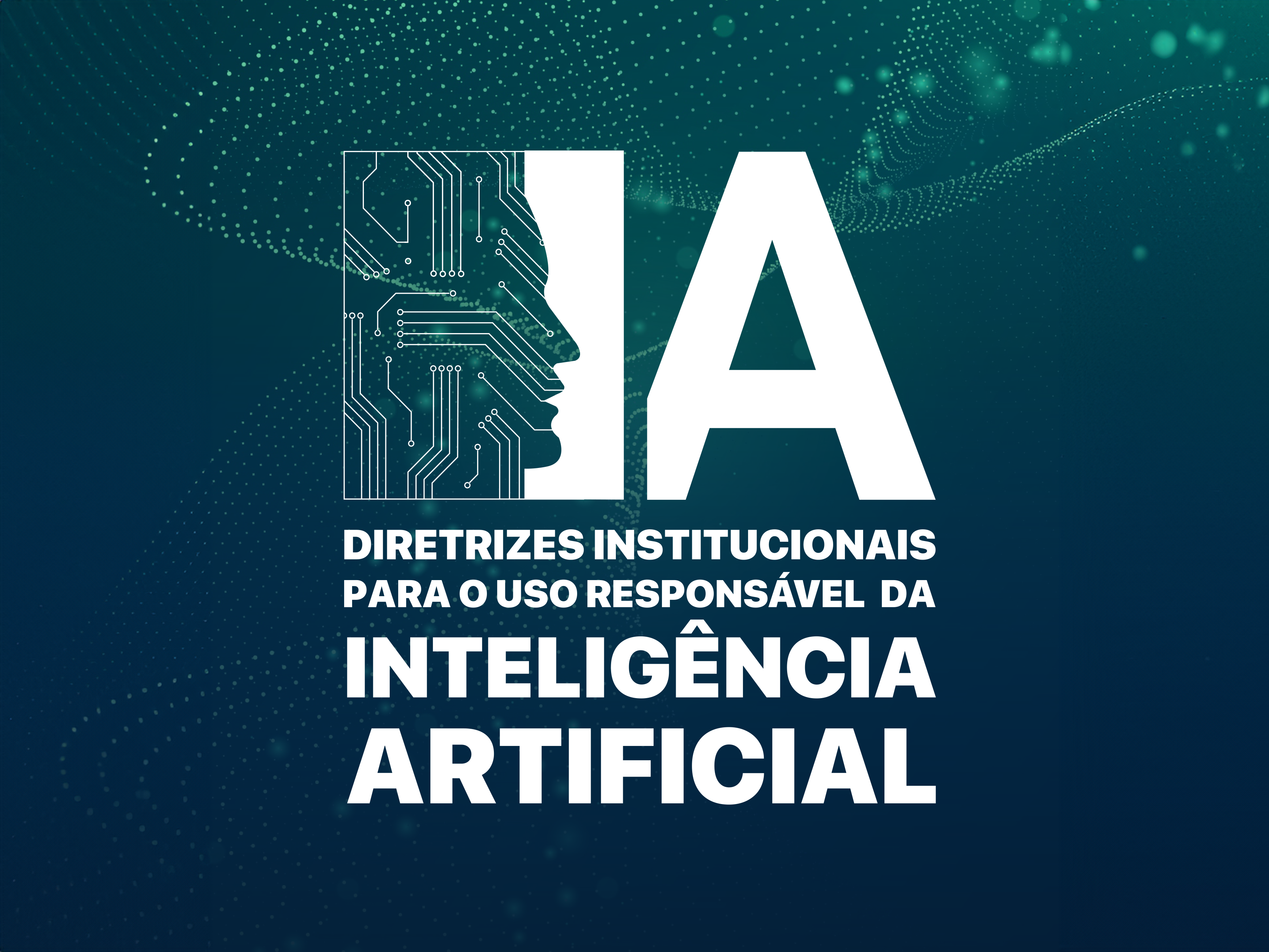 Imagem ilustrativa composta por desenho de perfil masculino com vias de placa eletrônicas distribuídas aleatoriamente. 