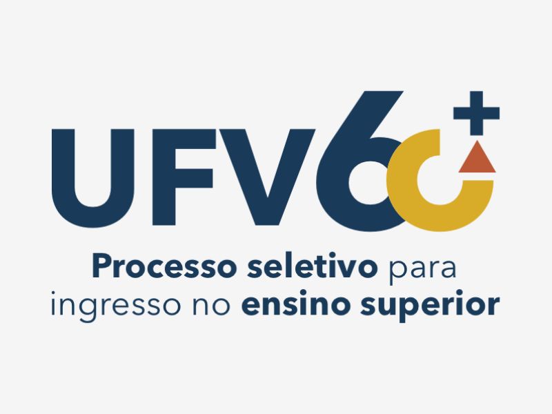 Logotipo do UFV 60 +: processo seletivo para ingresso no ensino superior. 