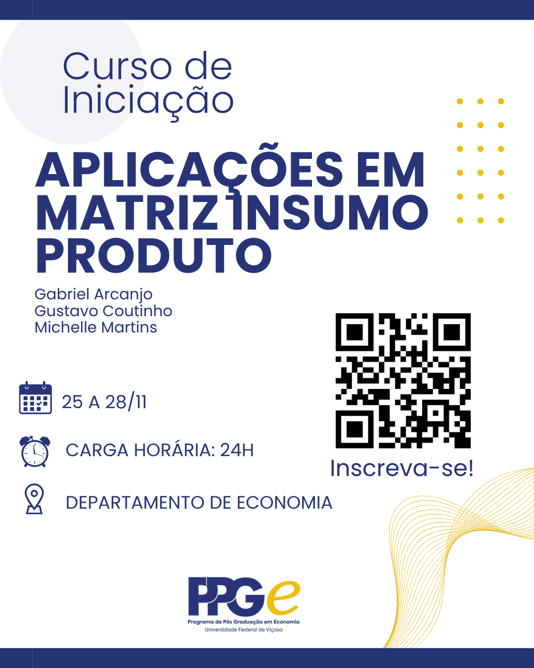 Cartaz do evento, com QR côde para inscrição na lateral direita da imagem. 